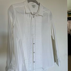 Sundance white tuxedo blouse size S